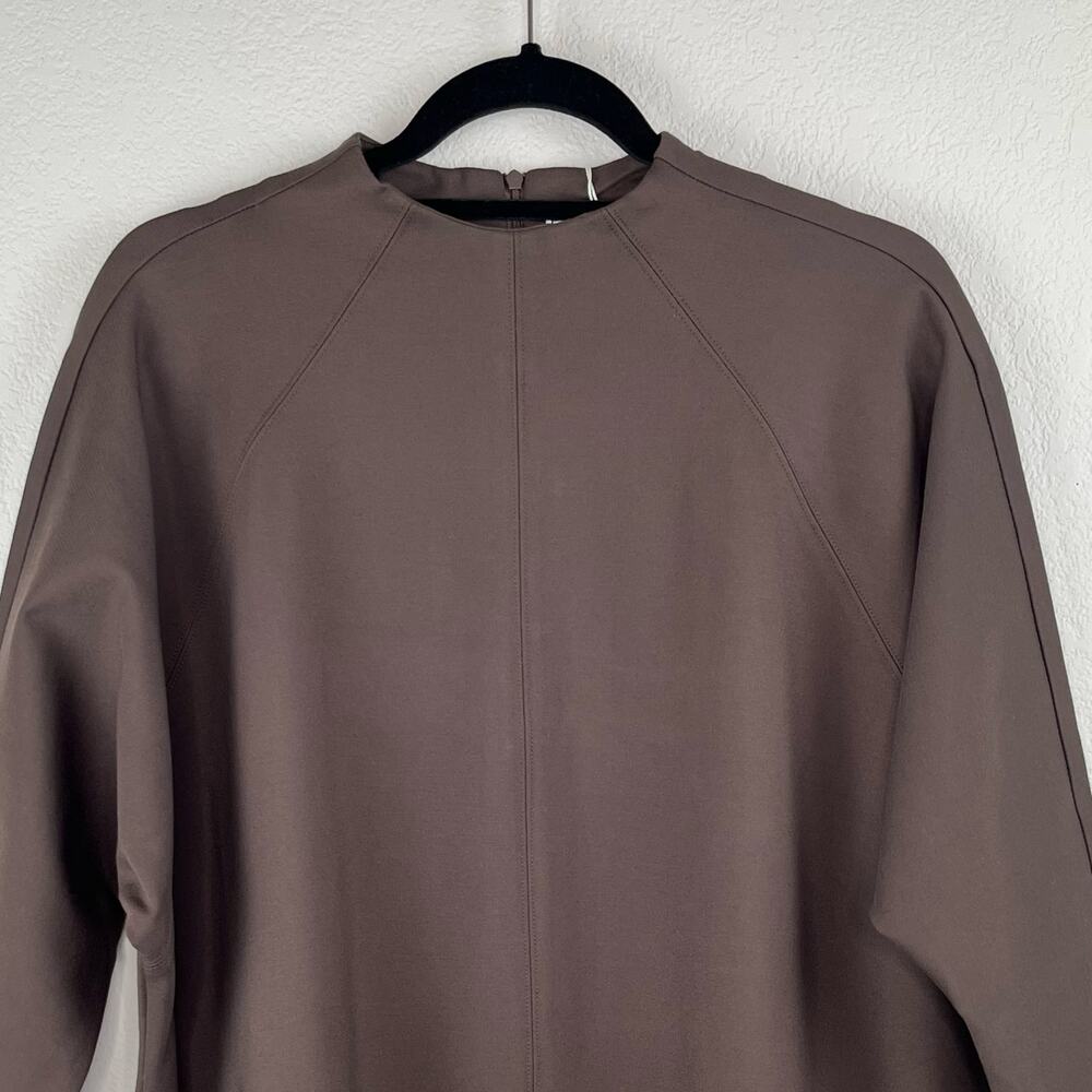 Pari Passu Janice Funnel Midi Dress 3/4 Sleeve Espresso Brown NWT Plus Size D20 - Picture 6 of 16